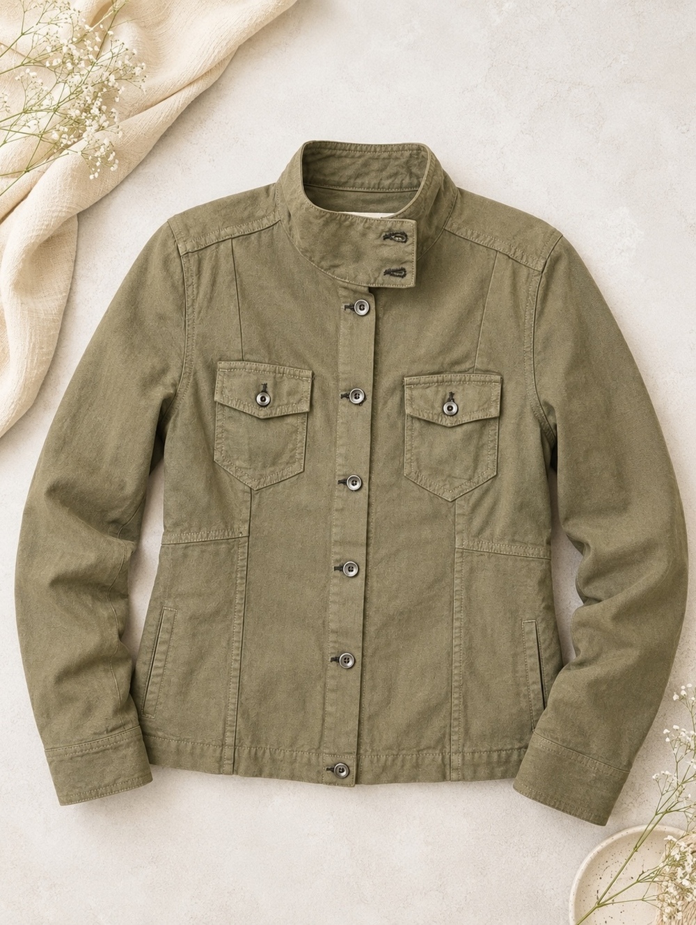 rag & bone Military Green Cotton Jacket Medium Utility